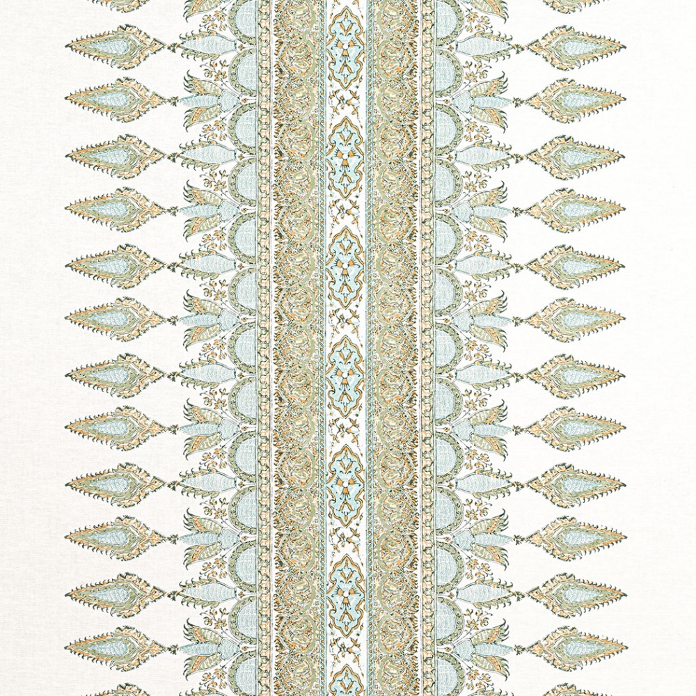 Thibaut Akola Stripe Fabric in Seaglass & Gold
